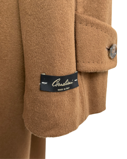 Corneliani Camel Extrafine Virgin Wool Overcoat, Men's IT 54