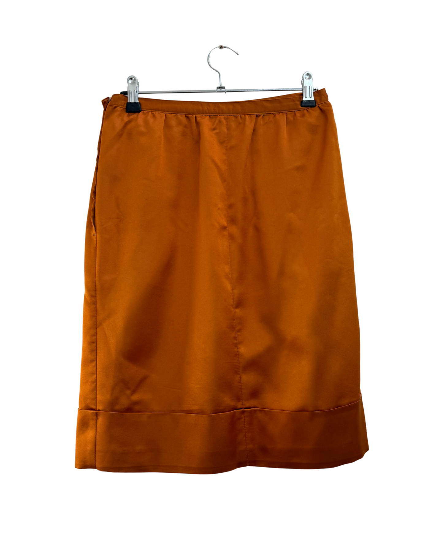 Dries Van Noten Silk Skirt Burnt Orange Amber Size 36