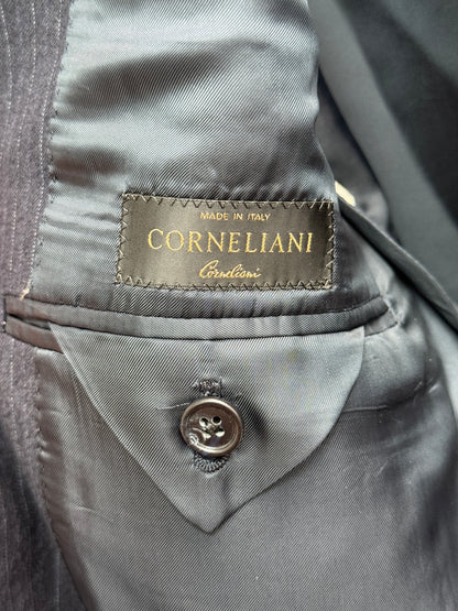 Corneliani Pinstripe Navy Wool Blazer Size 50
