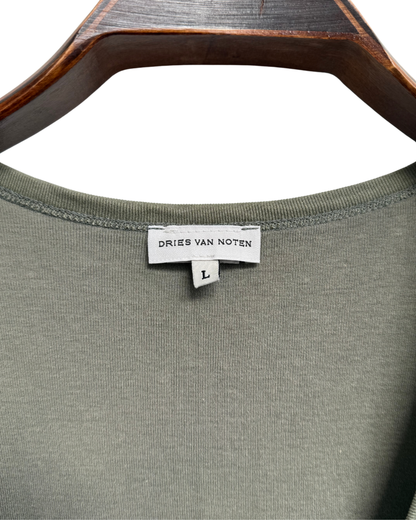 Dries Van Noten Vintage Khaki Cotton Tank Top Size L