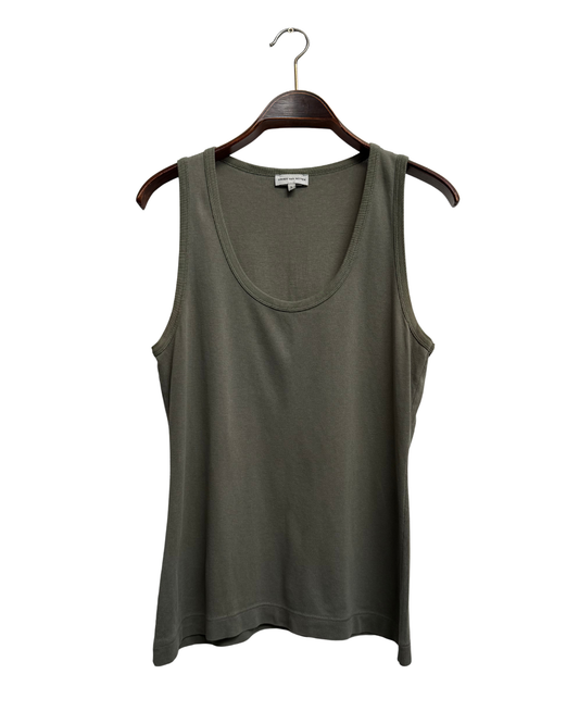 Dries Van Noten Vintage Khaki Cotton Tank Top Size L