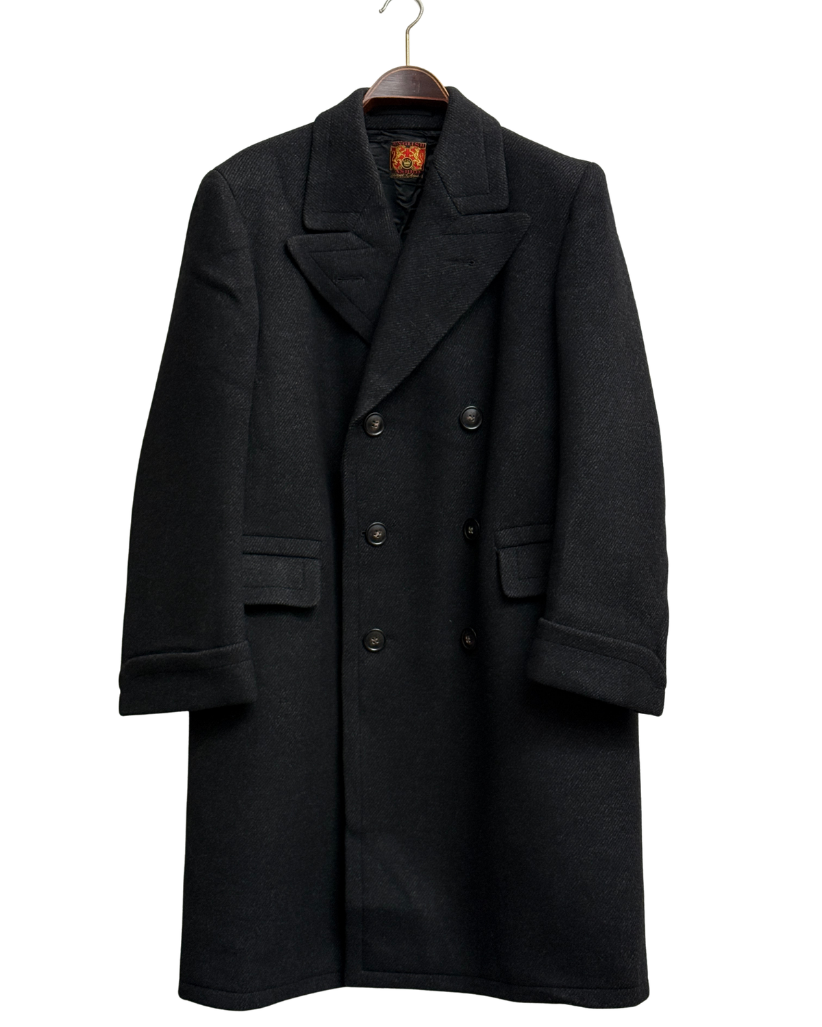 English Fashion Vintage 70s Wool Overcoat Men Size 50