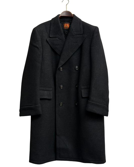 English Fashion Vintage 70s Wool Overcoat Men Size 50