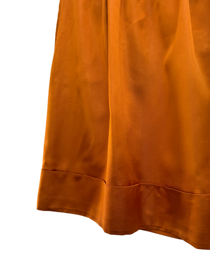 Dries Van Noten Silk Skirt Burnt Orange Amber Size 36
