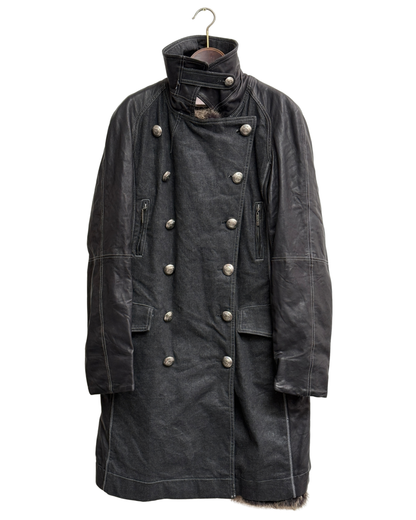Christian Dior by John Galliano A/W 2006 Denim and Lambskin Coat with Rabbit Lining size 42
