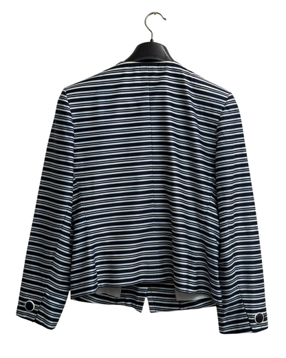 Yves Saint Laurent 80's Blue and White Striped Statement Blazer Size 38