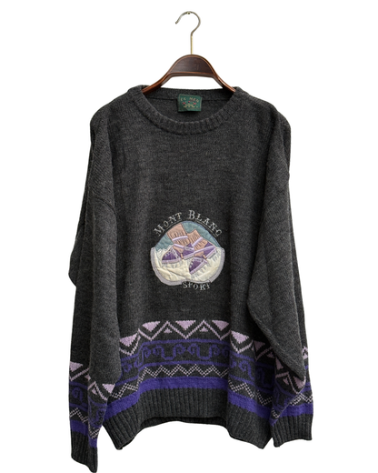 CC Men Collection Vintage Mont Blanc Sport Ski Sweater Oversized Men