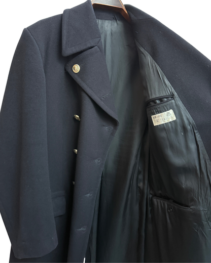 Koninklijke Marine vintage 1986 black wool double-breasted officers coat size L