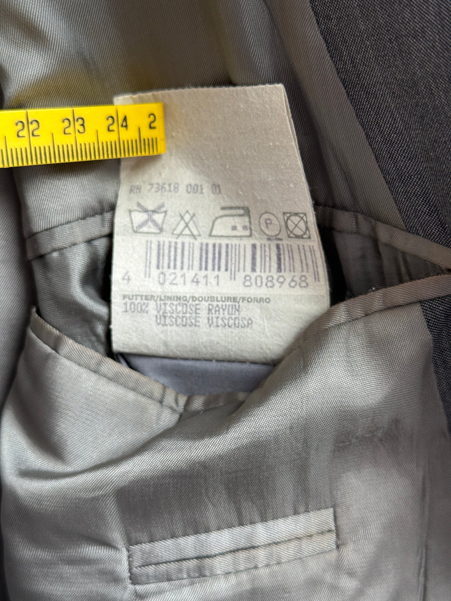 Hugo Boss Ares Akropolis Double Breasted Blazer Charcoal Grey Cerruti 1881 Metallizzato Wool Vintage Size 52