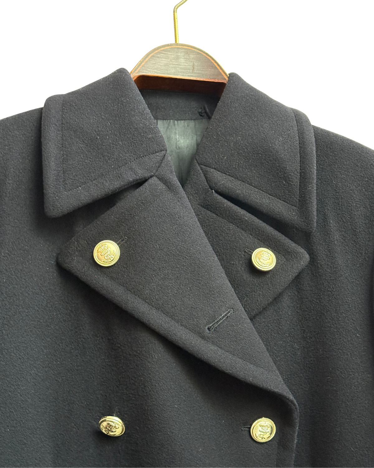 Koninklijke Marine vintage 1986 black wool double-breasted officers coat size L