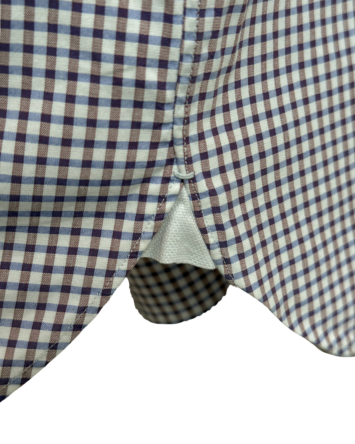 Tom Ford Aubergine Gingham Cotton Tab Collar Shirt, Men's IT 42