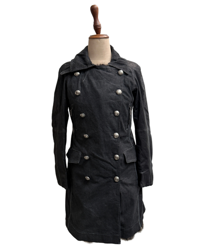 Christian Dior by John Galliano A/W 2006 Denim and Lambskin Coat with Rabbit Lining size 42