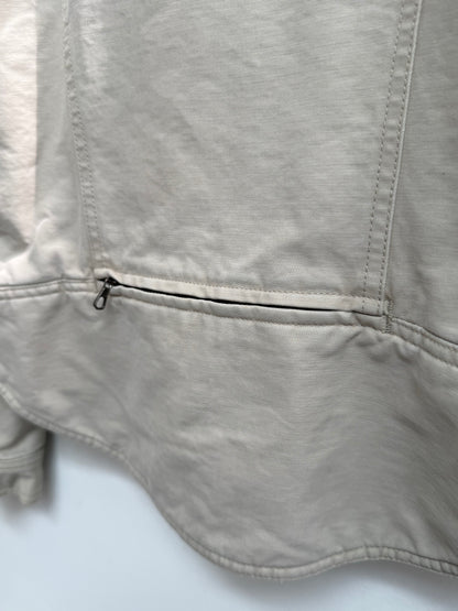 Armani Jeans Padded Cotton Trucker Jacket Cream Beige Made in Italy Size 44 IT