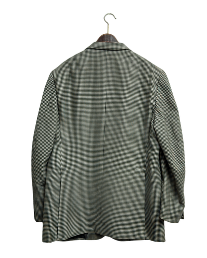 Brioni Vintage Wool Beige & Black Houndstooth Blazer Size 54