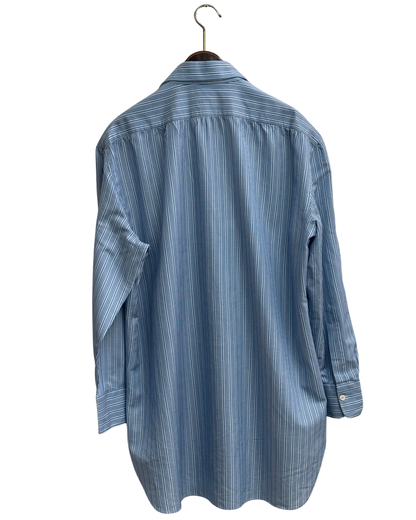 Kiton Blue and White Striped Cotton Shirt size 41