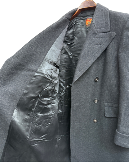 English Fashion Vintage 70s Wool Overcoat Men Size 50