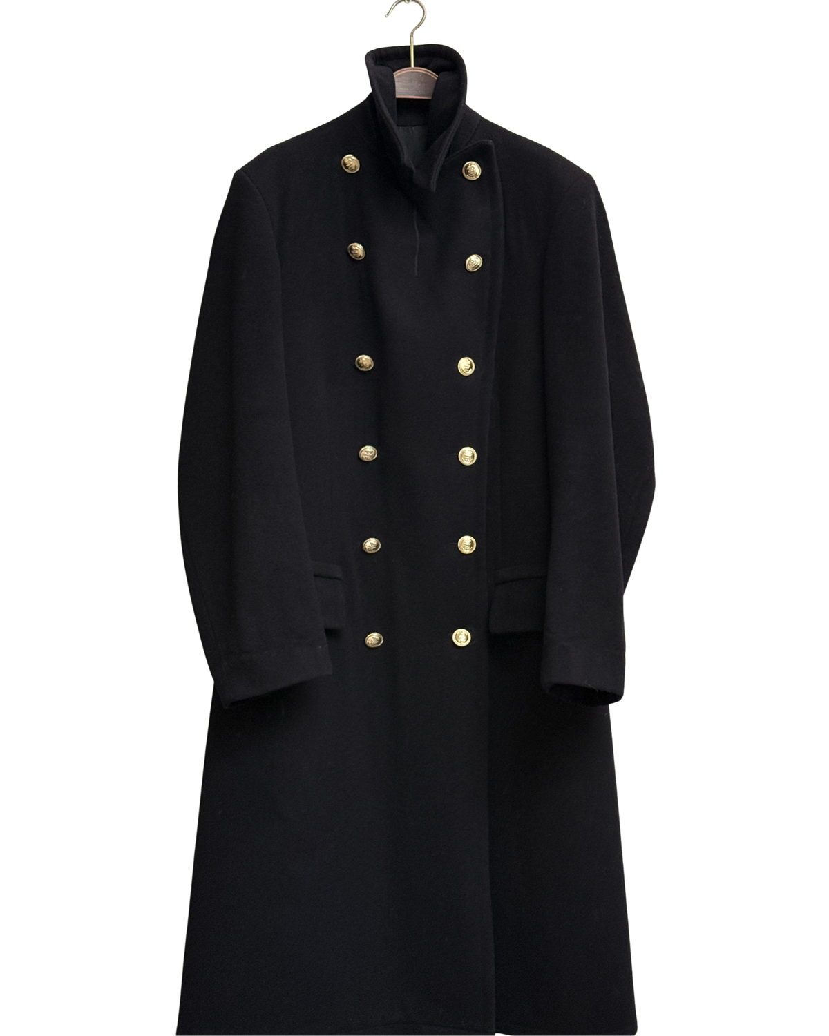 Koninklijke Marine vintage 1986 black wool double-breasted officers coat size L