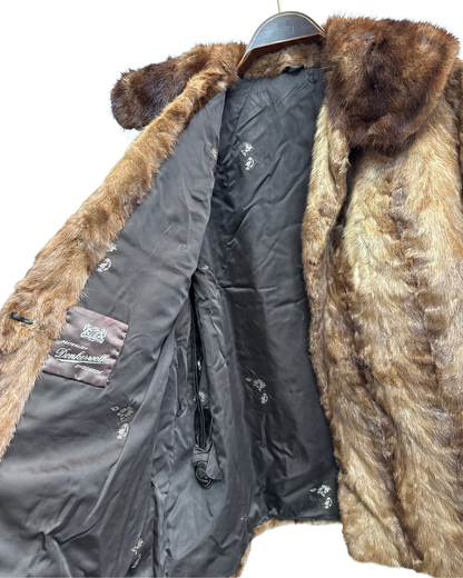 Donkerwolke Enschede Vintage 1970s Fur Jacket Stand Up Collar 44 Women