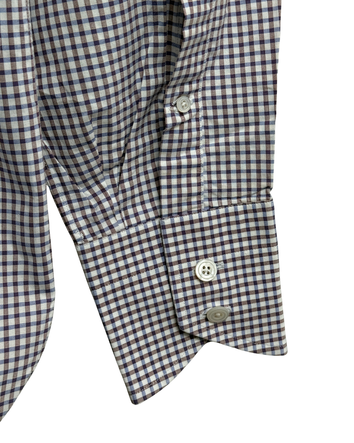 Tom Ford Aubergine Gingham Cotton Tab Collar Shirt, Men's IT 42