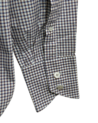 Tom Ford Aubergine Gingham Cotton Tab Collar Shirt, Men's IT 42