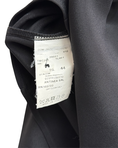 Armani Collezioni Black Acetate and Silk Blouse with Bell Cuffs Women IT 44
