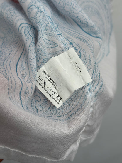 Dries Van Noten White shirt with Blue and Red Paisley Print Mens 48