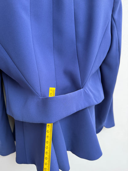 Armani Collezioni 2016 Cobalt Blue Collarless Peplum Blazer Size 42