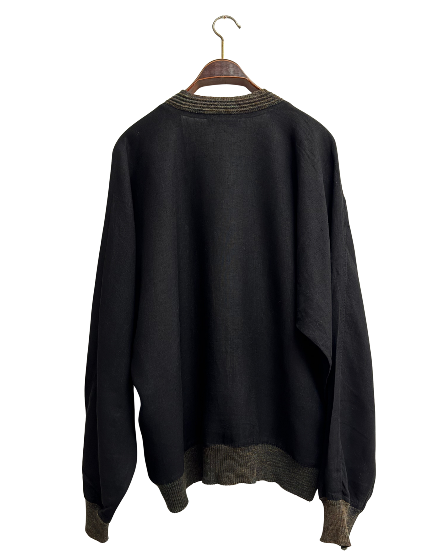 Carlo Colucci Vintage 1980s Hybrid Knit Cardigan Black Multicolour Geometric Intarsia Made in West Germany Size 54