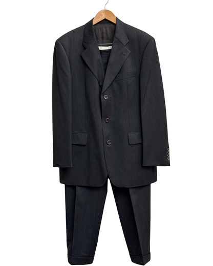 Hugo Boss Charcoal Three Piece Wool Suit 50 Men