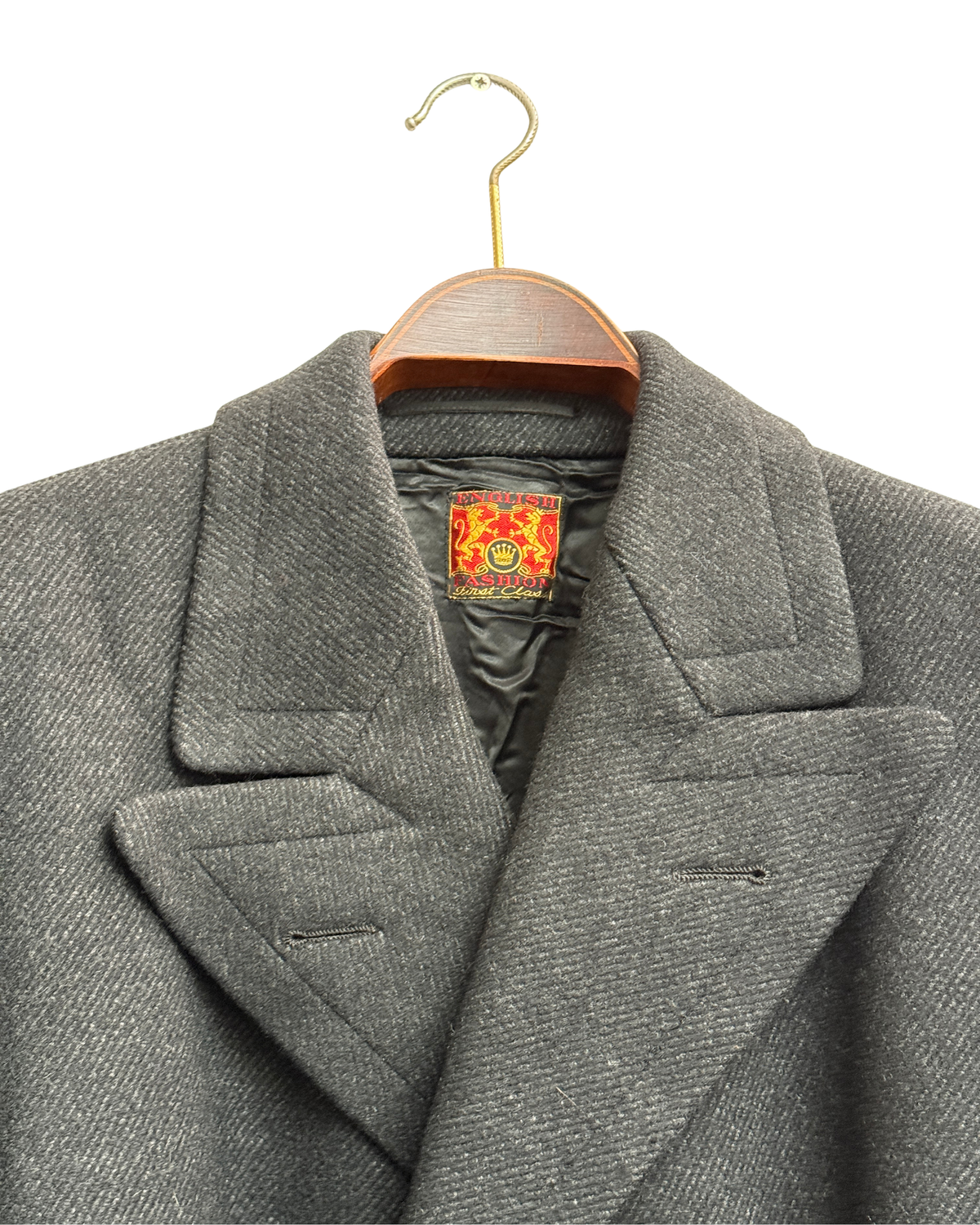 English Fashion Vintage 70s Wool Overcoat Men Size 50
