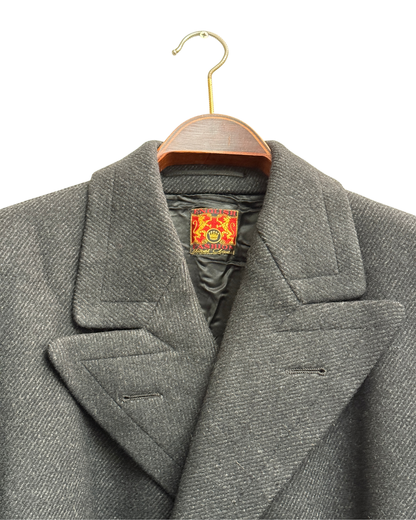 English Fashion Vintage 70s Wool Overcoat Men Size 50