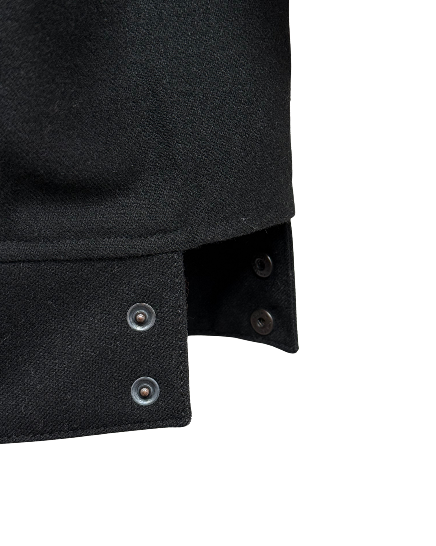 Thierry Mugler Paris Vintage 90s Two-Tone Shirt Black Grey Snap Buttons Made in France Size 38