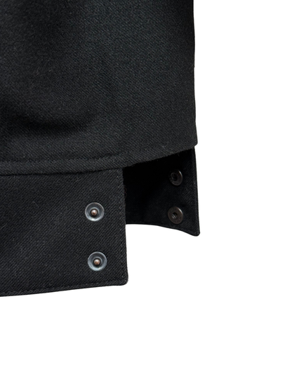 Thierry Mugler Paris Vintage 90s Two-Tone Shirt Black Grey Snap Buttons Made in France Size 38