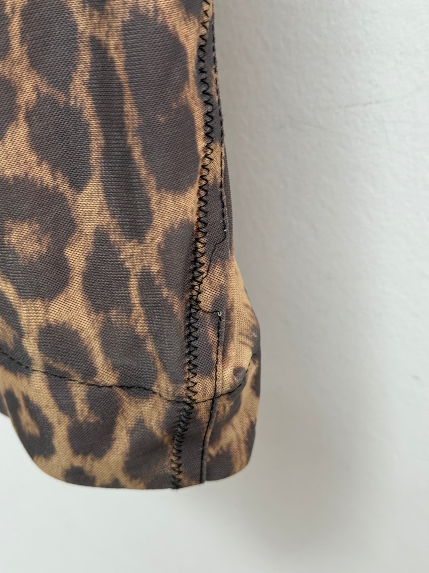 Plein Sud Jeans Y2K Leopard Print Mesh Mini Dress Size 38