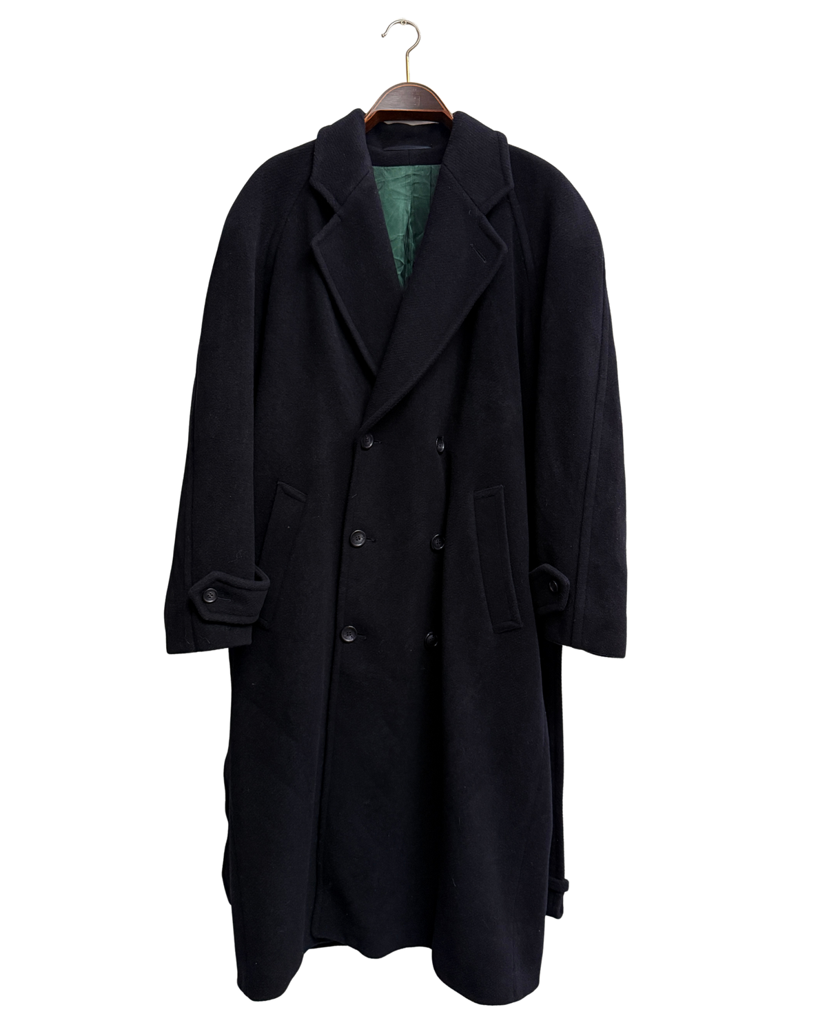 Van Gils Navy Wool Overcoat Belted Batwing Est. 58 Men