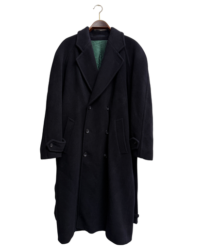 Van Gils Navy Wool Overcoat Belted Batwing Est. 58 Men