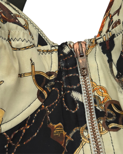 Junior Gaultier by Jean Paul Gaultier printed zip corset top, Spring/Summer 1991
