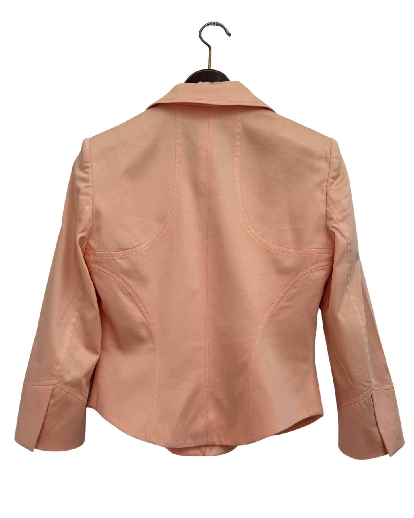 Only Thierry Mugler Peach Stretch Cotton Skirt Suit size 42