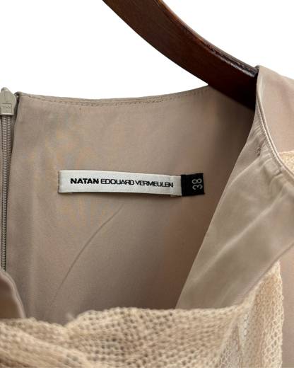 Natan Edouard Vermeulen Colour Block Tulle Dress with Jewel Detail size 38