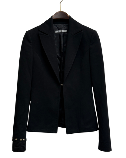 Dirk Bikkembergs Black Tailored Blazer Late 1990s to Early 2000s Size 42 IT