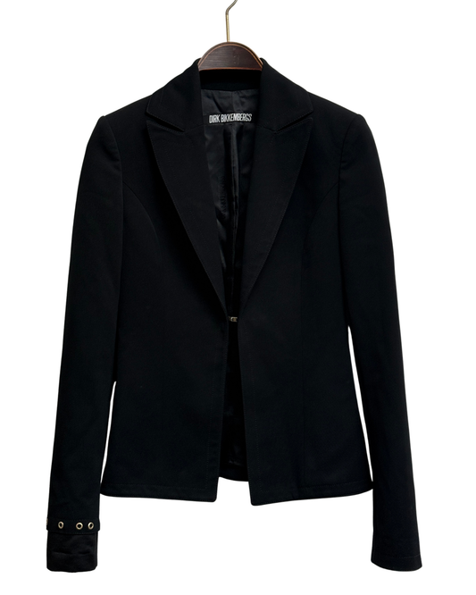 Dirk Bikkembergs Black Tailored Blazer Late 1990s to Early 2000s Size 42 IT