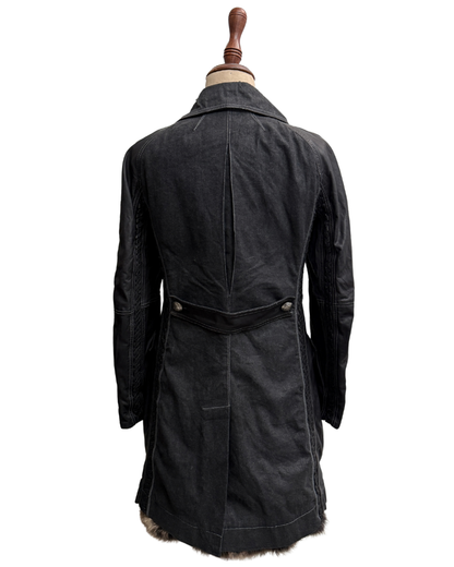 Christian Dior by John Galliano A/W 2006 Denim and Lambskin Coat with Rabbit Lining size 42