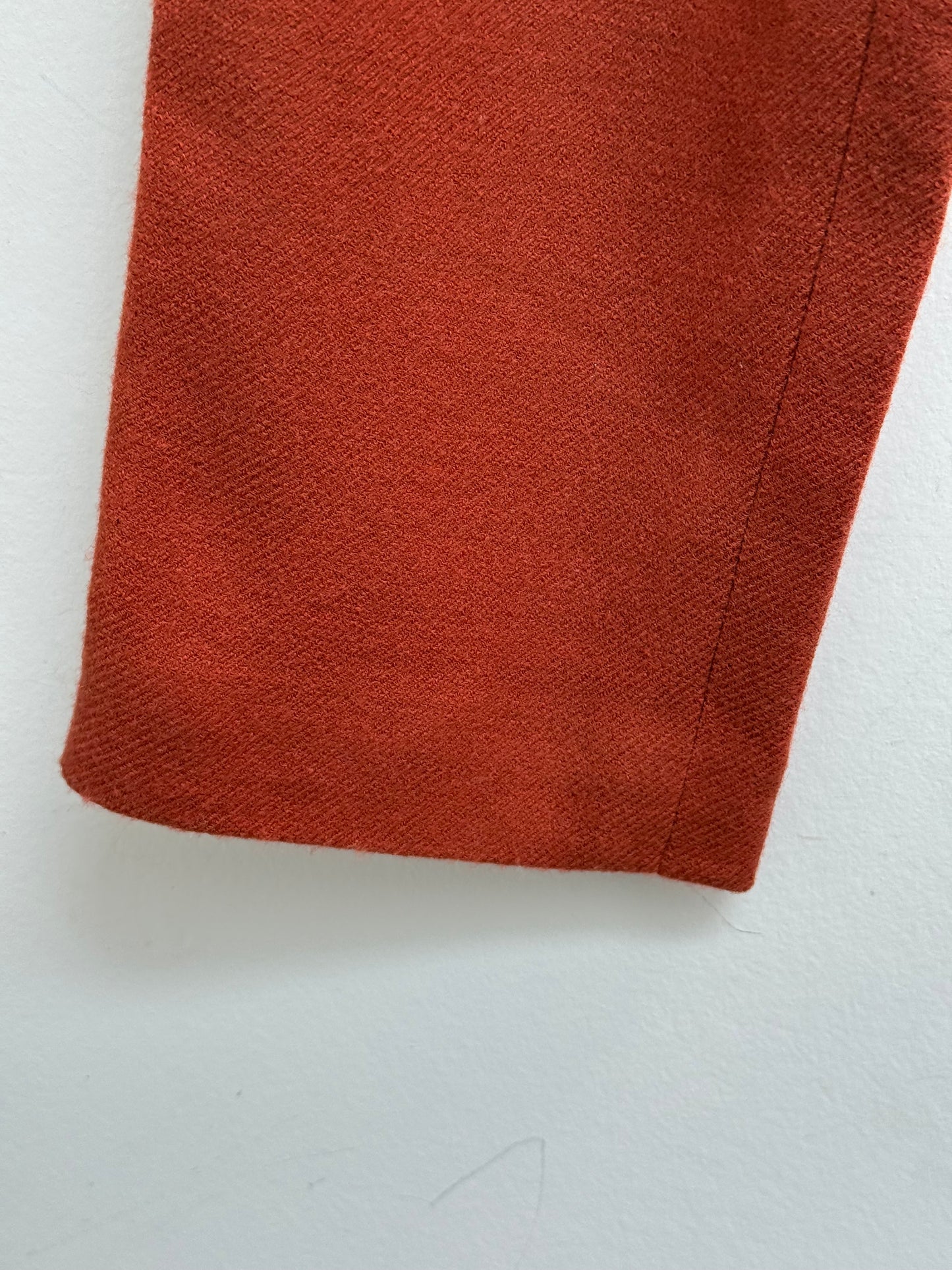 Dries Van Noten Burnt Orange Rust Wool Tailored Trousers Size 36 Made in Slovenia