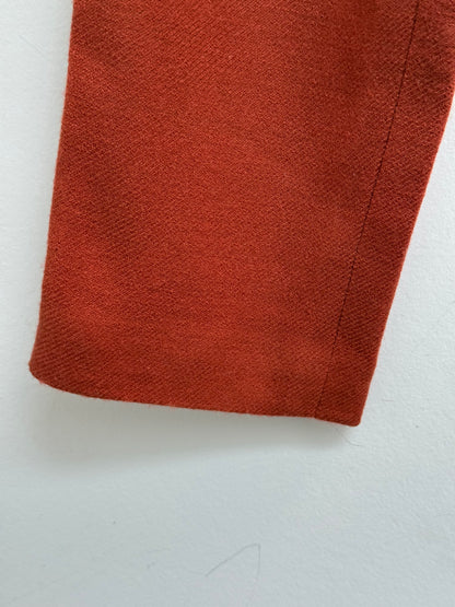 Dries Van Noten Burnt Orange Rust Wool Tailored Trousers Size 36 Made in Slovenia