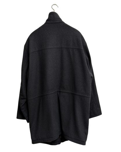 Vintage Lodenfrey Charcoal Wool and Cashmere Loden Coat, IT 52, Men