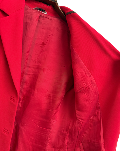 Gianni Versace Couture Vintage Early 90s Red Blazer Medusa Buttons Made in Italy Size 38