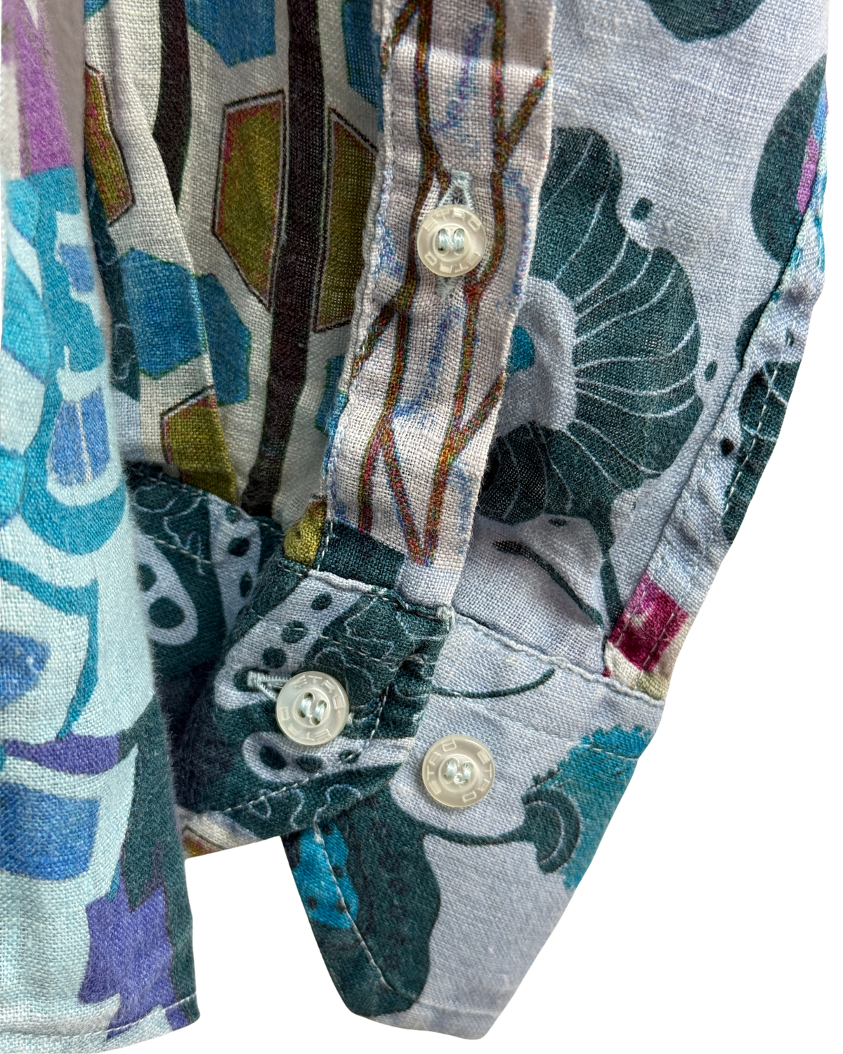 Etro Linen Patchwork Print Shirt S Men
