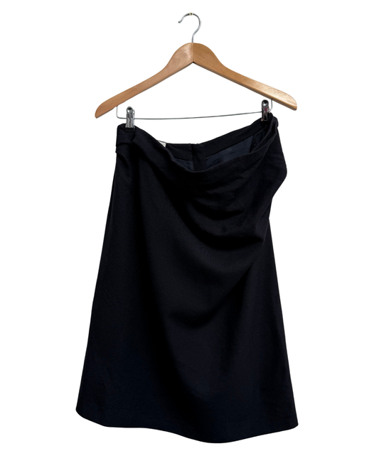 Dries Van Noten Black Wool Draped Skirt size 40