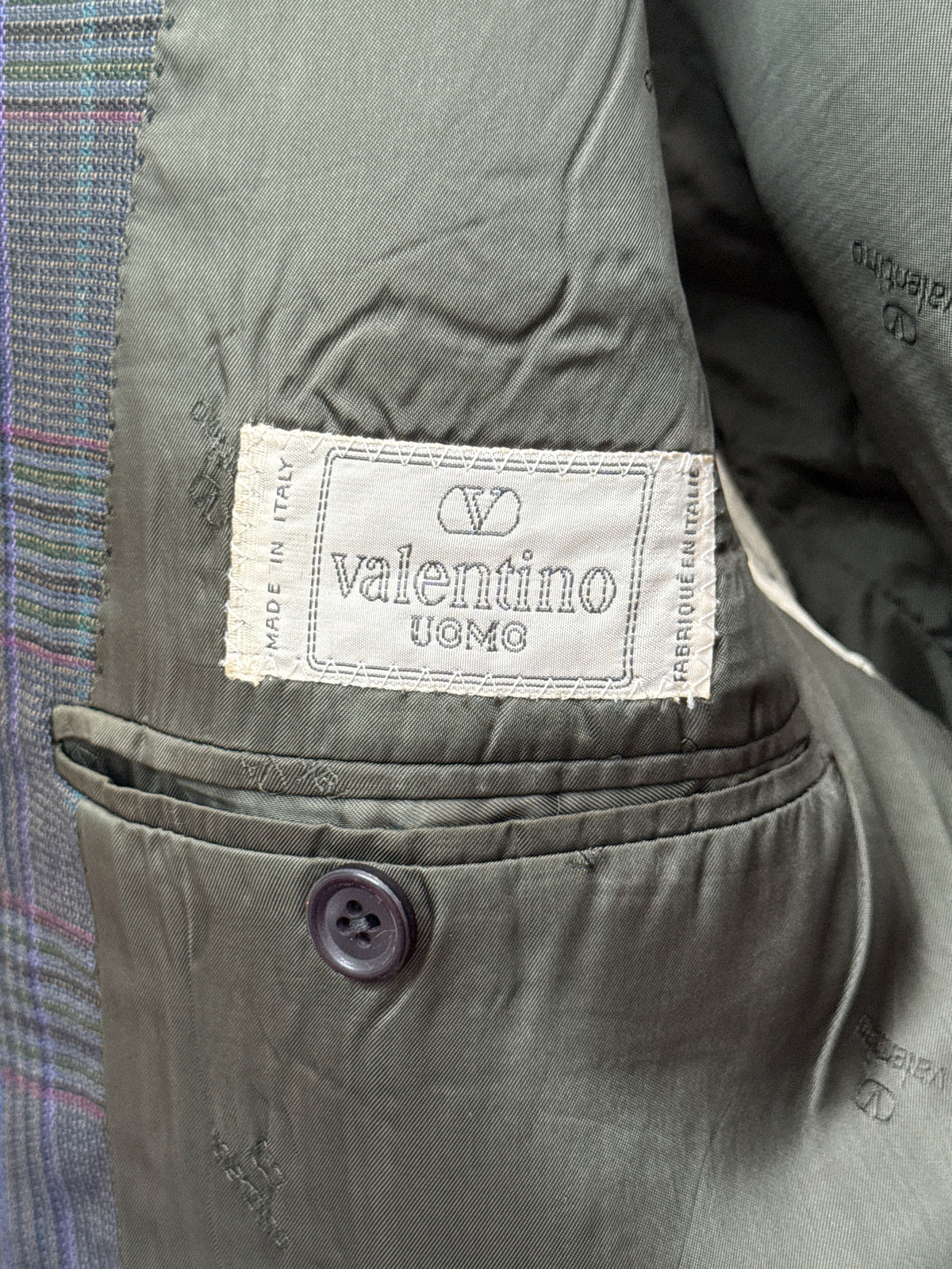 Valentino Uomo Vintage Checked Wool Blazer size 52