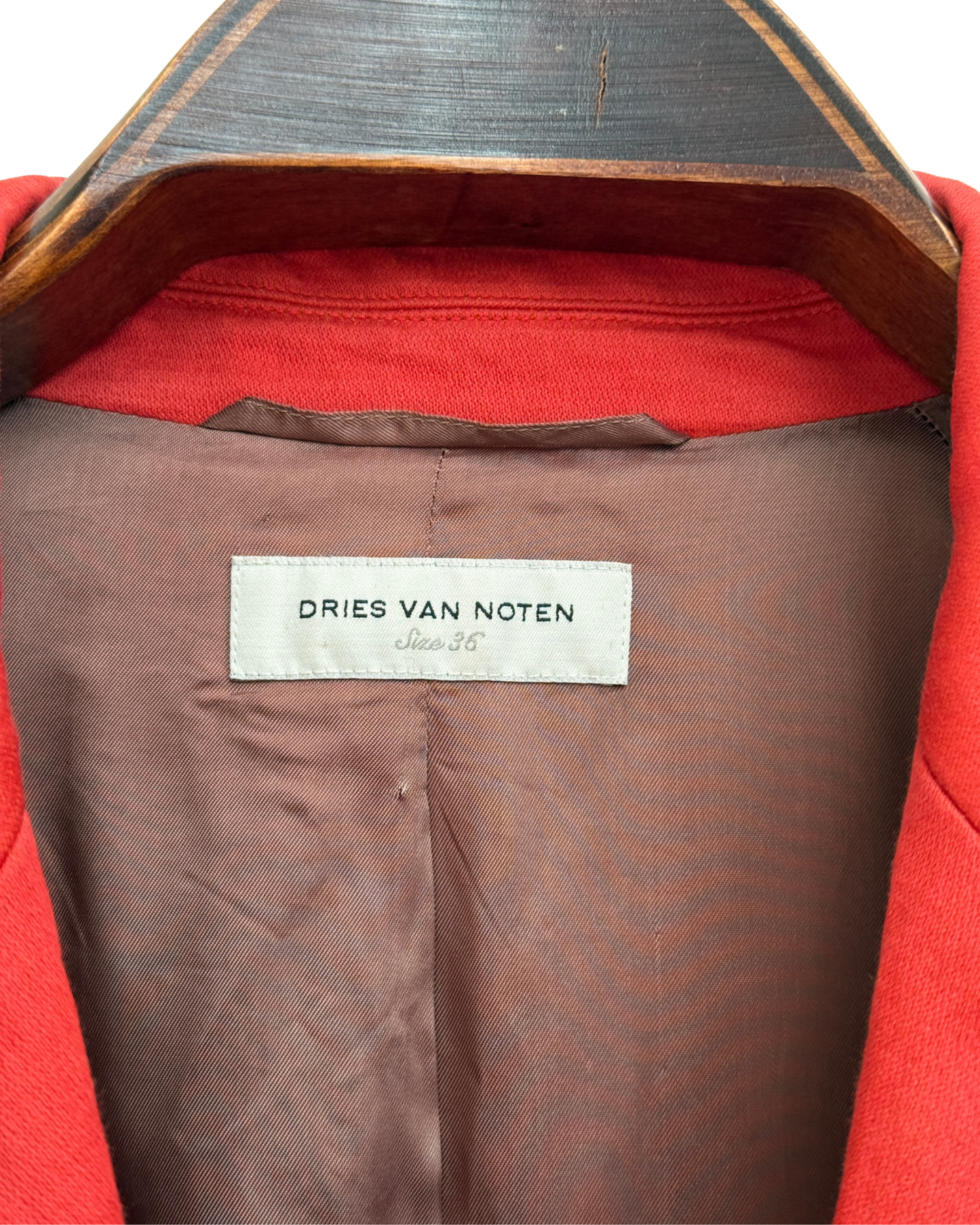 Dries Van Noten Red Wool and Cotton Blend Batwing Blazer Women Size 36